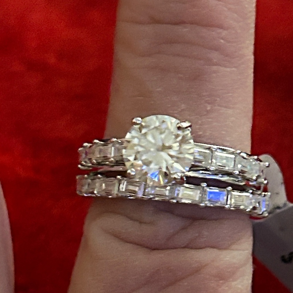 Luxury Moissanite Diamond bridal wedding set‎ rings size 8